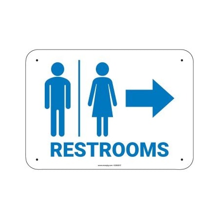 Pig PIG Restroom Right Arrow Sign 14" x 10" Vinyl 14" L x 10" H SGN2017-10X14-VYL